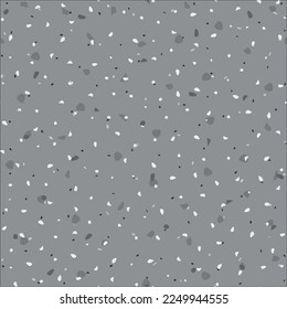 Terrazzo Venetian Texture. Vector Wall Italian Pattern. Mosaic Seamless Terrazo Design. Gray Marble Stone Background. Terrazzo Glass Mosaic Material. Glass Wrapping Irregular Art. Floor Abstract Print