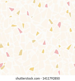 Terrazzo white flooring vector seamless pattern. Marble texture. Tiles illustration. Modern surface. Vector stone. Abstract background