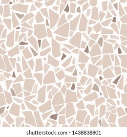 Terrazzo white flooring vector seamless pattern. Marble texture. Tiles illustration. Modern surface. Vector stone. Abstract background