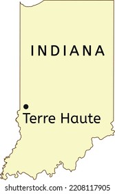 Terre Haute City Location On Indiana Stock Vector (Royalty Free ...