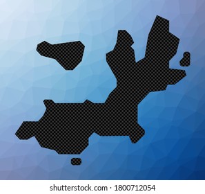 Terre-de-Haut Island geometric map. Stencil shape of Terre-de-Haut in low poly style. Elegant island vector illustration.