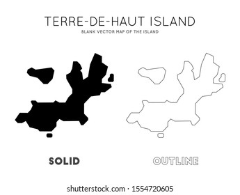 Terre-de-Haut Island map. Borders of Terre-de-Haut Island for your infographic. Vector illustration.