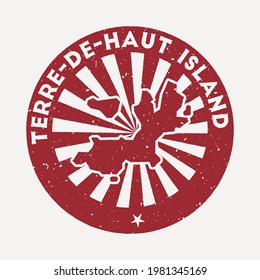 Terre-de-Haut Island stamp. Travel red rubber stamp with border shape, vector illustration. Can be used as insignia, logotype, label, sticker or badge of the Terre-de-Haut Island.