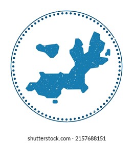 Terre-de-Haut Island sticker. Travel rubber stamp with map shape, vector illustration. Can be used as insignia, logotype, label, sticker or badge of the Terre-de-Haut Island.