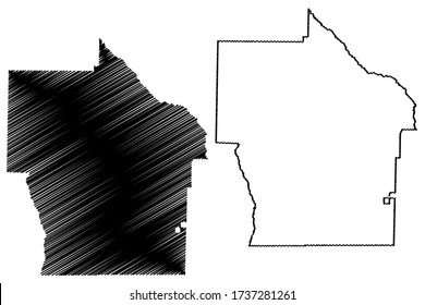Terrell County, Georgia (U.S. county, United States of America, USA, U.S., US) map vector illustration, scribble sketch Terrell map
