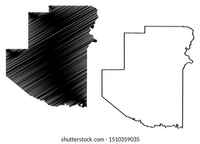 Terrell County, Texas (Counties in Texas, United States of America,USA, U.S., US) map vector illustration, scribble sketch Terrell map