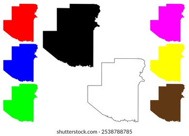 Terrell County, Texas (Counties in Texas, United States of America,USA, U.S., US) map vector illustration, scribble sketch Terrell map