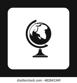 Terrestrial globe icon in simple style on a white background vector illustration