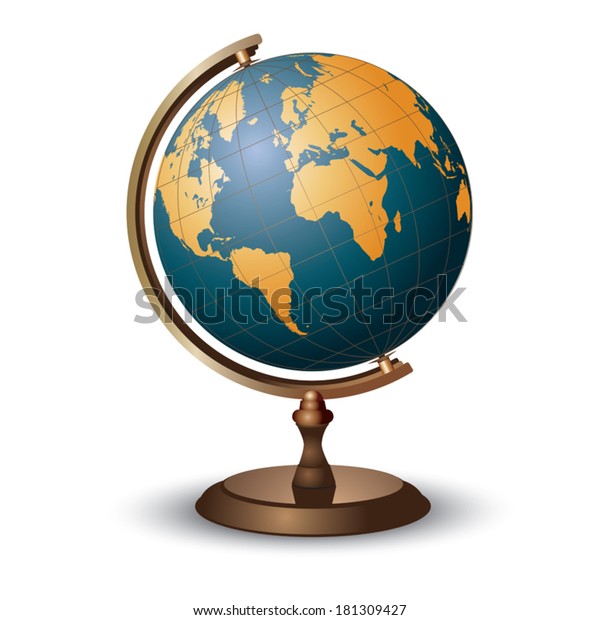 Terrestrial Globe On White Background Vector Stock Vector (Royalty Free ...