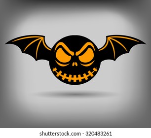 The terrible creature gazing out of the dark, dreaded on Halloween. Abstract Bat, can be used as a t-shirt
