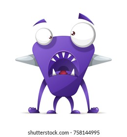 Terrible, cute monster - cartoon characters. Vector eps 10