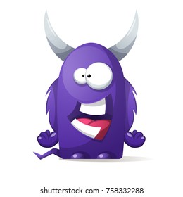 Terrible, cute monster - cartoon characters. Vector eps 10