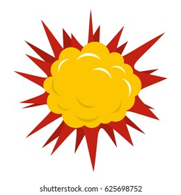 Terrible explosion icon flat isolated on white background vector illustration
