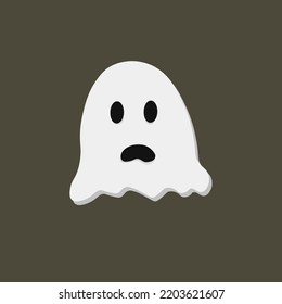 Espíritu terrible. Decoración de Halloween con fondo verde. Ilustración del vector