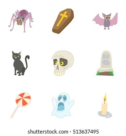 Terrible holiday icons set. Cartoon illustration of 9 terrible holiday vector icons for web