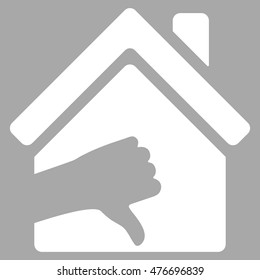Terrible House icon. Vector style is flat iconic symbol, white color, silver background.