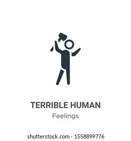 Terrible human vector icon on white background. Flat vector terrible human icon symbol sign from modern feelings collection for mobile concept and web apps design.