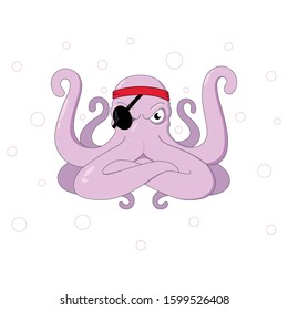 Terrible pirate octopus spread his tentacles
