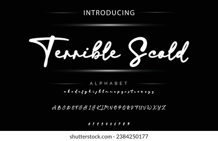 Terrible Scold signature Font Calligraphy Logotype Script Brush Font Type Font lettering handwritten