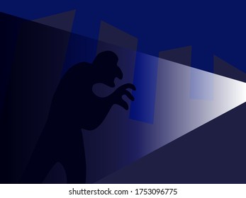 A terrible shadow on the wall