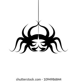 Terrible spider with long legs. Vector illustration.