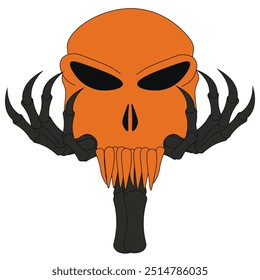 Terrible tribal Totem. Scary Halloween design template. Simple horror Groovy style vector illustration can used t-shirt print party invitation card flyer template design. EPS 10