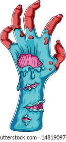 Terrible zombie hands on white background