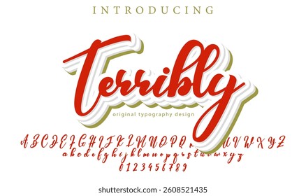 Terribly Font Stylish brush painted an uppercase vector letters, alphabet, typeface