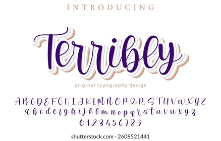 Terribly Font Stylish brush painted an uppercase vector letters, alphabet, typeface