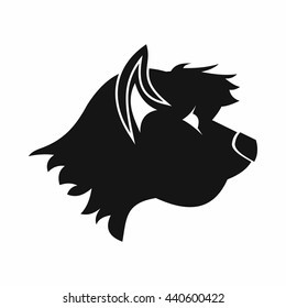 Terrier dog icon, simple style