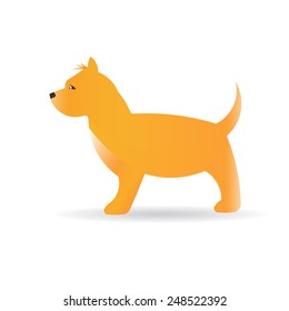 Terrier dog on white background. Vector pet animal
