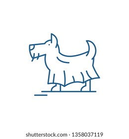 Terrier line icon concept. Terrier flat  vector symbol, sign, outline illustration.