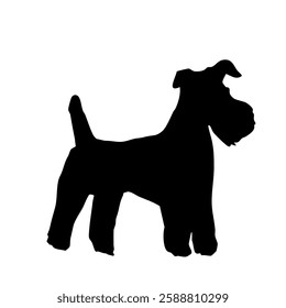 Terrier Schnauzer dog monochrome silhouette illustration