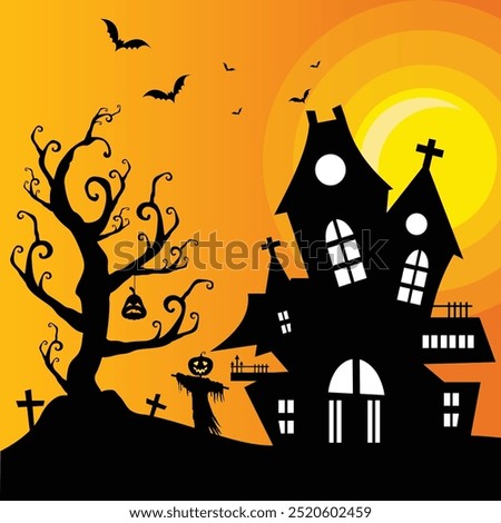 Terrific Halloween background with flat design.