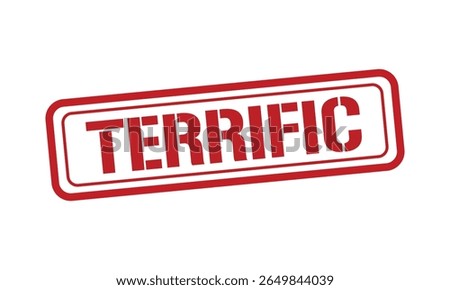 terrific red stamp text vector, rubber stamp