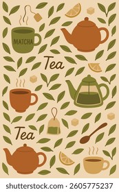 Terrific Tea Print Design in Vector