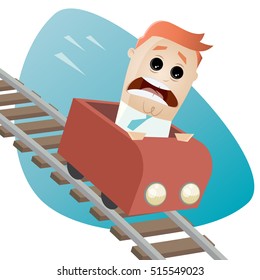 terrified businessman in roller