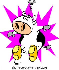 terrified cow