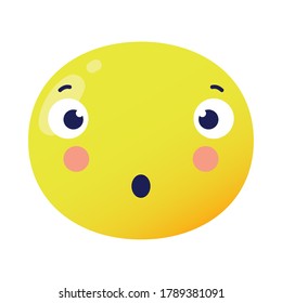 erschreckte Emoji Gesicht klassisch flachen Stil Symbol Vektorgrafik Design