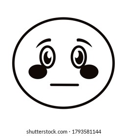 terrified emoji face classic line style icon vector illustration design