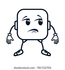 terrified face emoji character