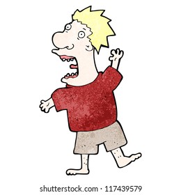 terrified man cartoon