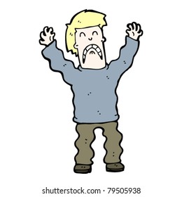 terrified man cartoon