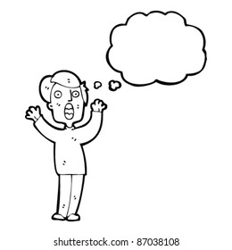 caricatura de hombre aterrorizado