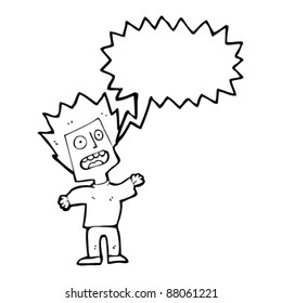 caricatura de hombre aterrorizado