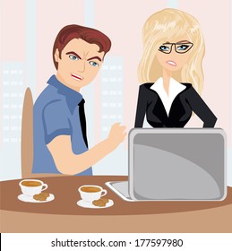 terrified office workers