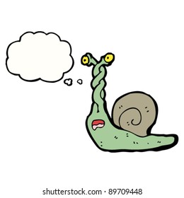 caricatura de caracol aterrorizado