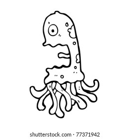 terrified squid cartoon