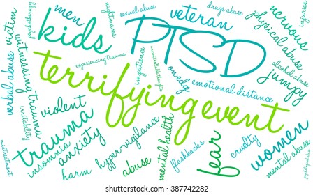 Terrifying Event word cloud on a white background. 