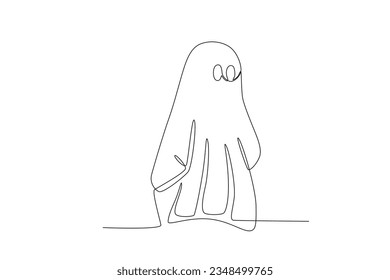 A terrifying evil spirit. Ghost one-line drawing